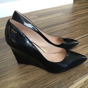 Nine West Black Patent Leather Wedges